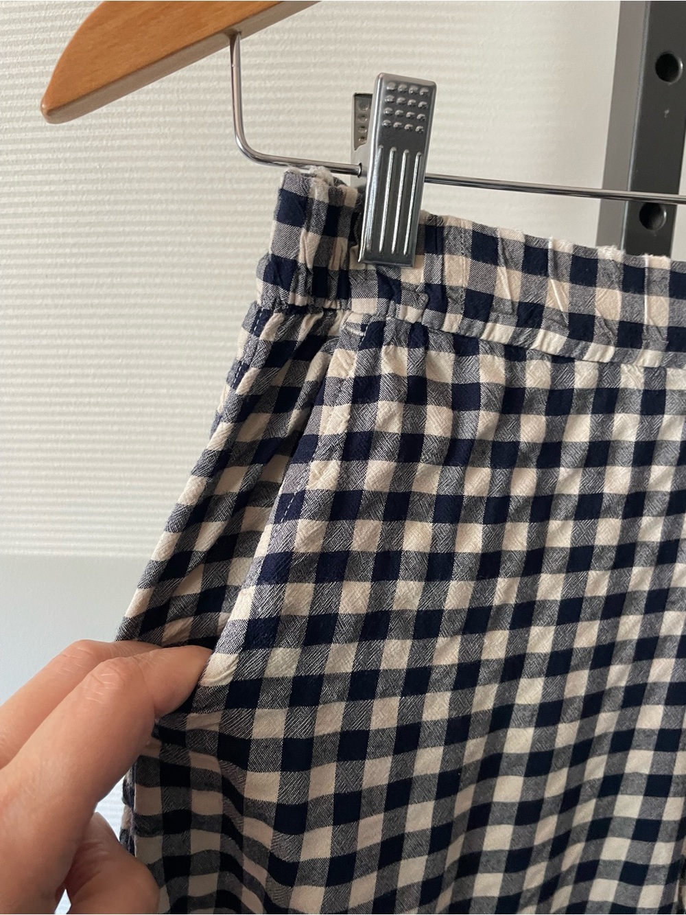 UNIQLO x Princesse Tam Tam Gingham Plaid Linen Blend Lounge Pants Wide Leg Small - Picture 5 of 7
